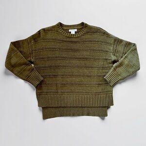 Cupcakes & Cashmere Olive Green Crewneck Sweater